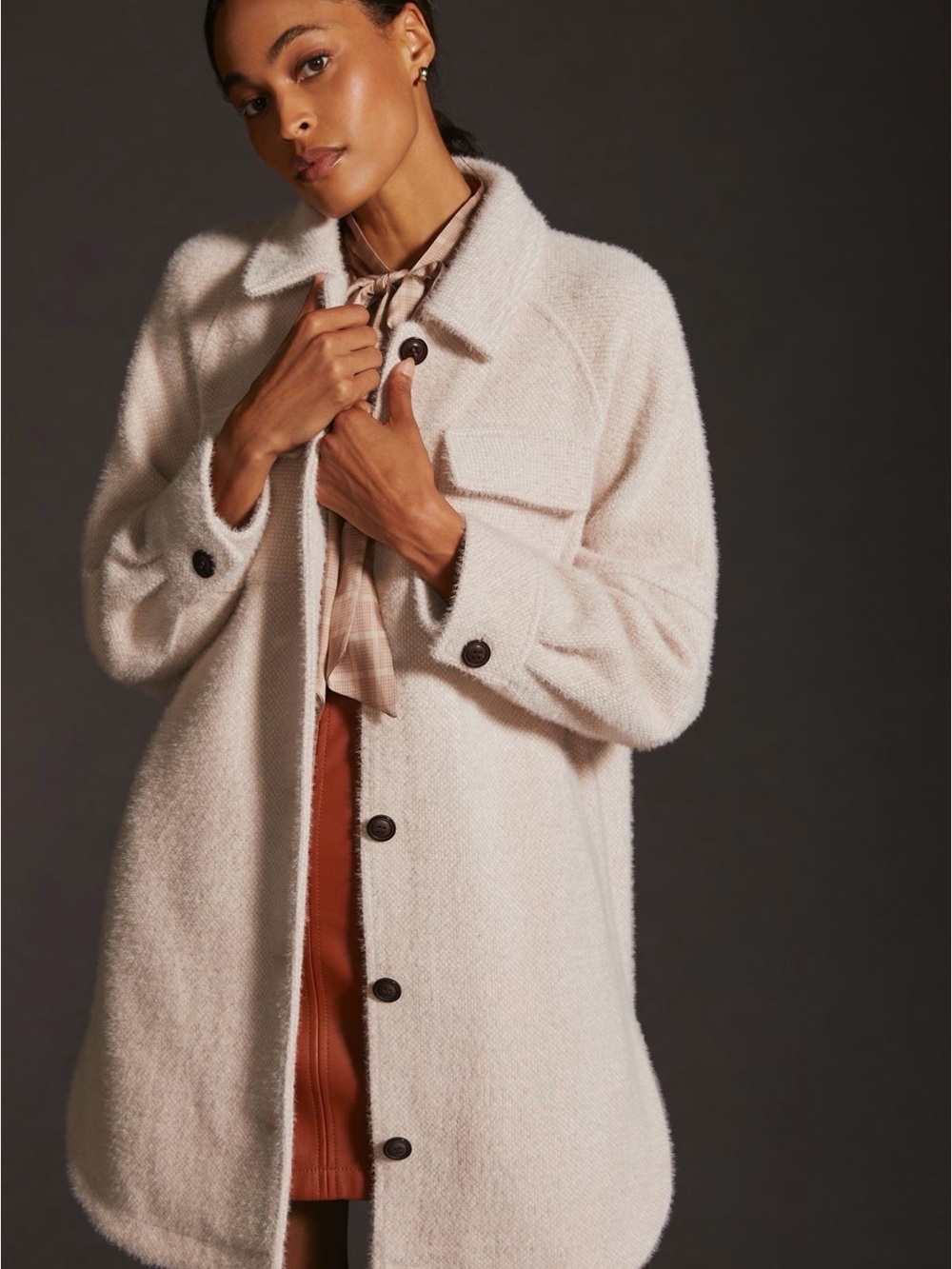 Anthropologie Greylin Longline Shirt Jacket